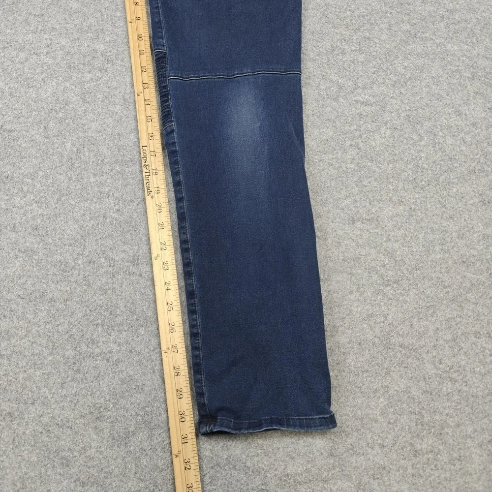 True Religion Rocco‎ Moto Jeans Mens 34x32 Blue Wash Slim Skinny Biker Denim